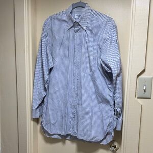 Men's Blue Gingham Button-Down Shirt